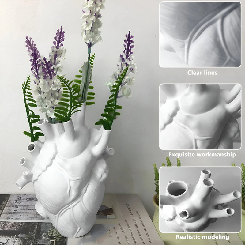 Herzförmige Vase | Anatomisch Griechisch Stilvoll Einzigartig Harz Langlebig-Luzern Mode