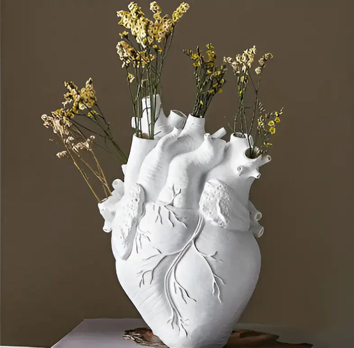 Herzförmige Vase | Anatomisch Griechisch Stilvoll Einzigartig Harz Langlebig-Weiß-Luzern Mode