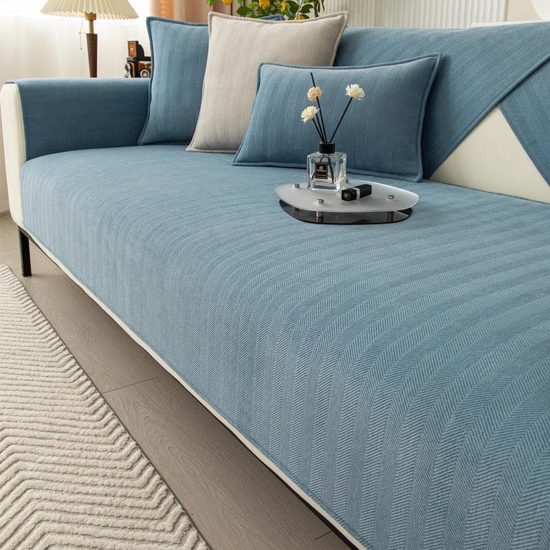 Sofahusse | Antirutsch Komfortabel Vielseitig Waschbar Langlebig Leicht-70x120cm-Blau-Luzern Mode