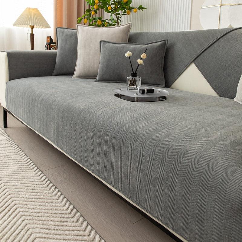 Sofahusse | Antirutsch Komfortabel Vielseitig Waschbar Langlebig Leicht-70x120cm-Grau-Luzern Mode