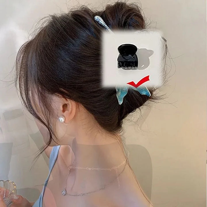 Handgefertigte Haarspange mit Perlen und Blattdesign-Luzern Mode