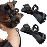 Haarspangen Set mit Schleifen für Damen - 4 Stück-2 Stück Schwarz-Luzern Mode