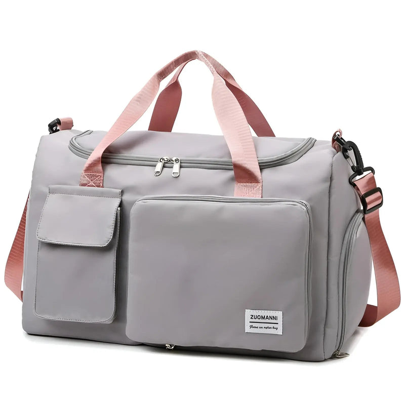 Hochwertige Reisetasche mit großem Stauraum und Fächern-Grau Rosa-Luzern Mode