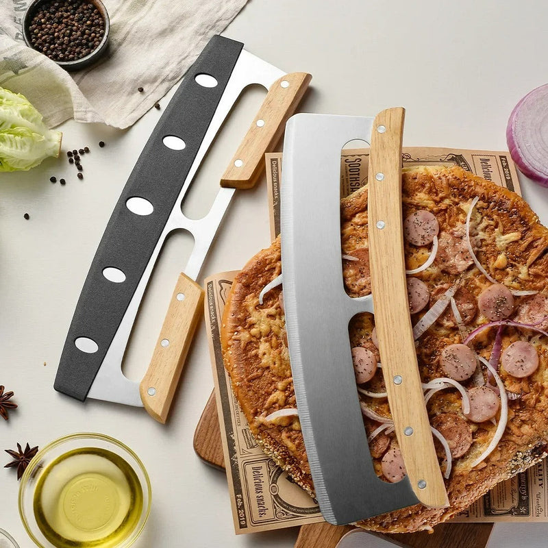 Pizzaschneider | Groß | Holzgriff | 35 cm | Spülmaschinenfest | Edelstahl-Luzern Mode