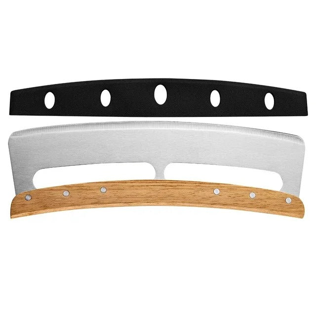 Pizzaschneider | Groß | Holzgriff | 35 cm | Spülmaschinenfest | Edelstahl-Einige Handgriffe-Luzern Mode