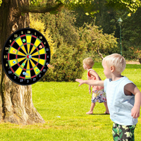 Kinder-Dartboard | Klettverschluss | Doppelseitig | Groß | Langlebig | Interaktiv-Luzern Mode