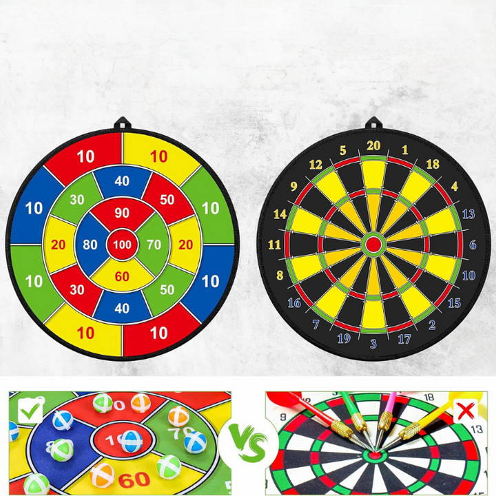 Kinder-Dartboard | Klettverschluss | Doppelseitig | Groß | Langlebig | Interaktiv-Luzern Mode