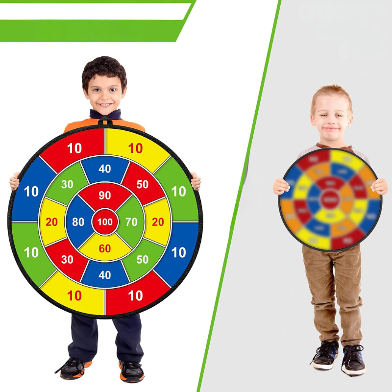 Kinder-Dartboard | Klettverschluss | Doppelseitig | Groß | Langlebig | Interaktiv-Luzern Mode