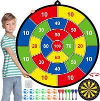 Kinder-Dartboard | Klettverschluss | Doppelseitig | Groß | Langlebig | Interaktiv-Luzern Mode