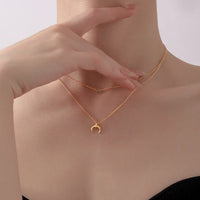 Goldene Kette | Damen Mond Grüner Diamant Stilvoll Einzigartig Langlebig-Luzern Mode