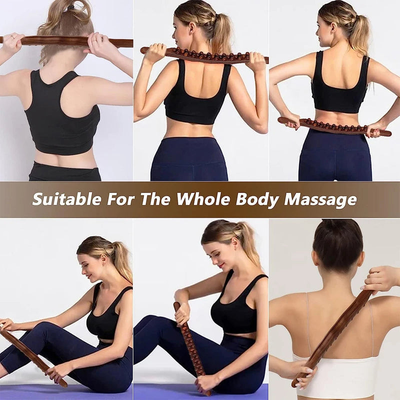 Massage-Stab | Gua Sha | Holz | Wohlbefinden | Entspannend | Langlebig | Vielseitig-Luzern Mode