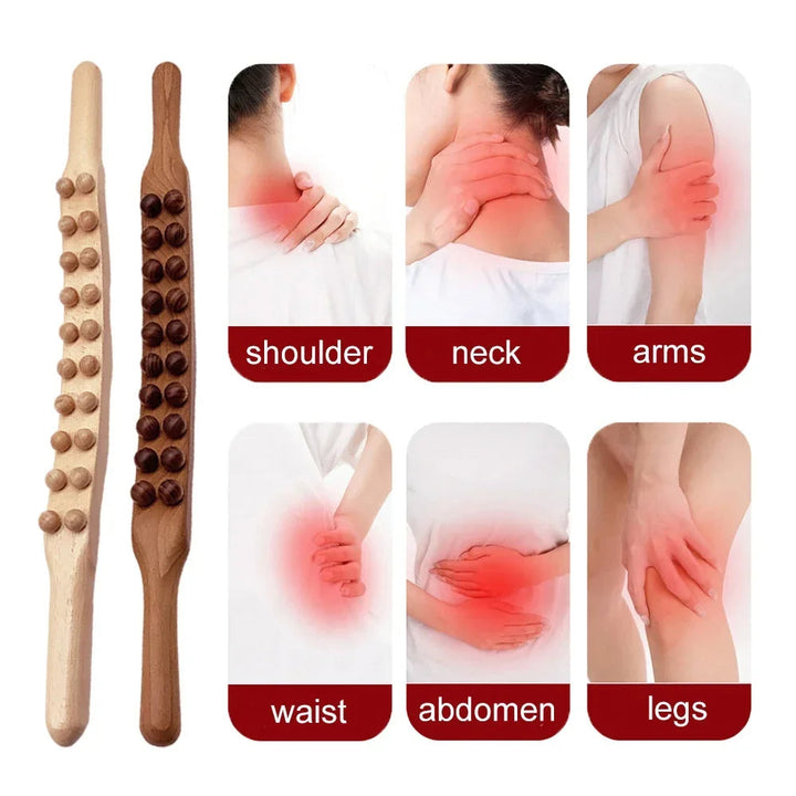 Massage-Stab | Gua Sha | Holz | Wohlbefinden | Entspannend | Langlebig | Vielseitig-Luzern Mode
