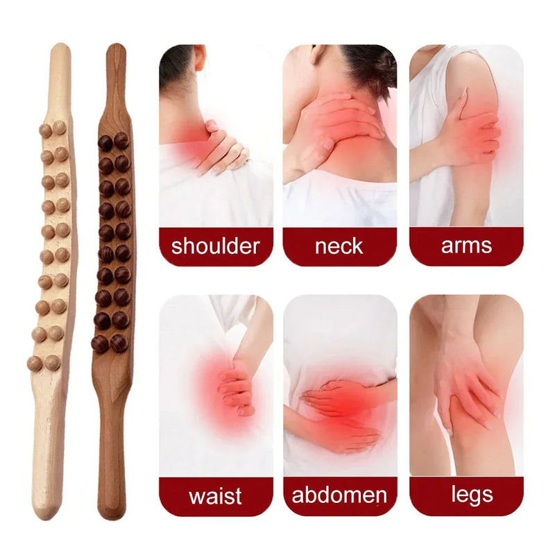 Massage-Stab | Gua Sha | Holz | Wohlbefinden | Entspannend | Langlebig | Vielseitig-Luzern Mode