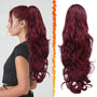 Haarverlängerung | Paardenstaart | 55 CM | Synthetisch | Volume | Instant-Gewellt-Rood-Luzern Mode
