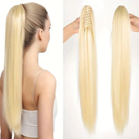 Haarverlängerung | Paardenstaart | 55 CM | Synthetisch | Volume | Instant-Glatt-Blond-Luzern Mode