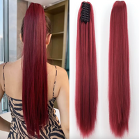 Haarverlängerung | Paardenstaart | 55 CM | Synthetisch | Volume | Instant-Glatt-Rood-Luzern Mode