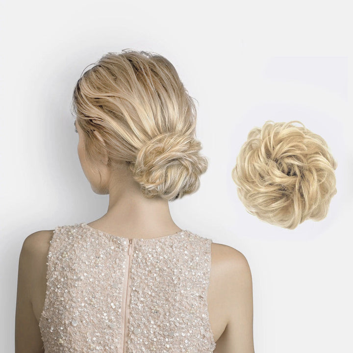 Haarverlängerung Scrunchie | Schnell | Einfach | Synthetisch | Weich-Blond Mix-Luzern Mode