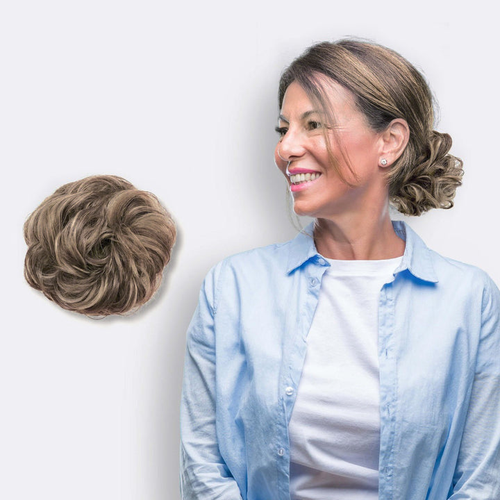 Haarverlängerung Scrunchie | Schnell | Einfach | Synthetisch | Weich-Braun-Mix-Luzern Mode