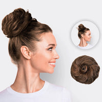 Haarverlängerung Scrunchie | Schnell | Einfach | Synthetisch | Weich-Bruin-Luzern Mode