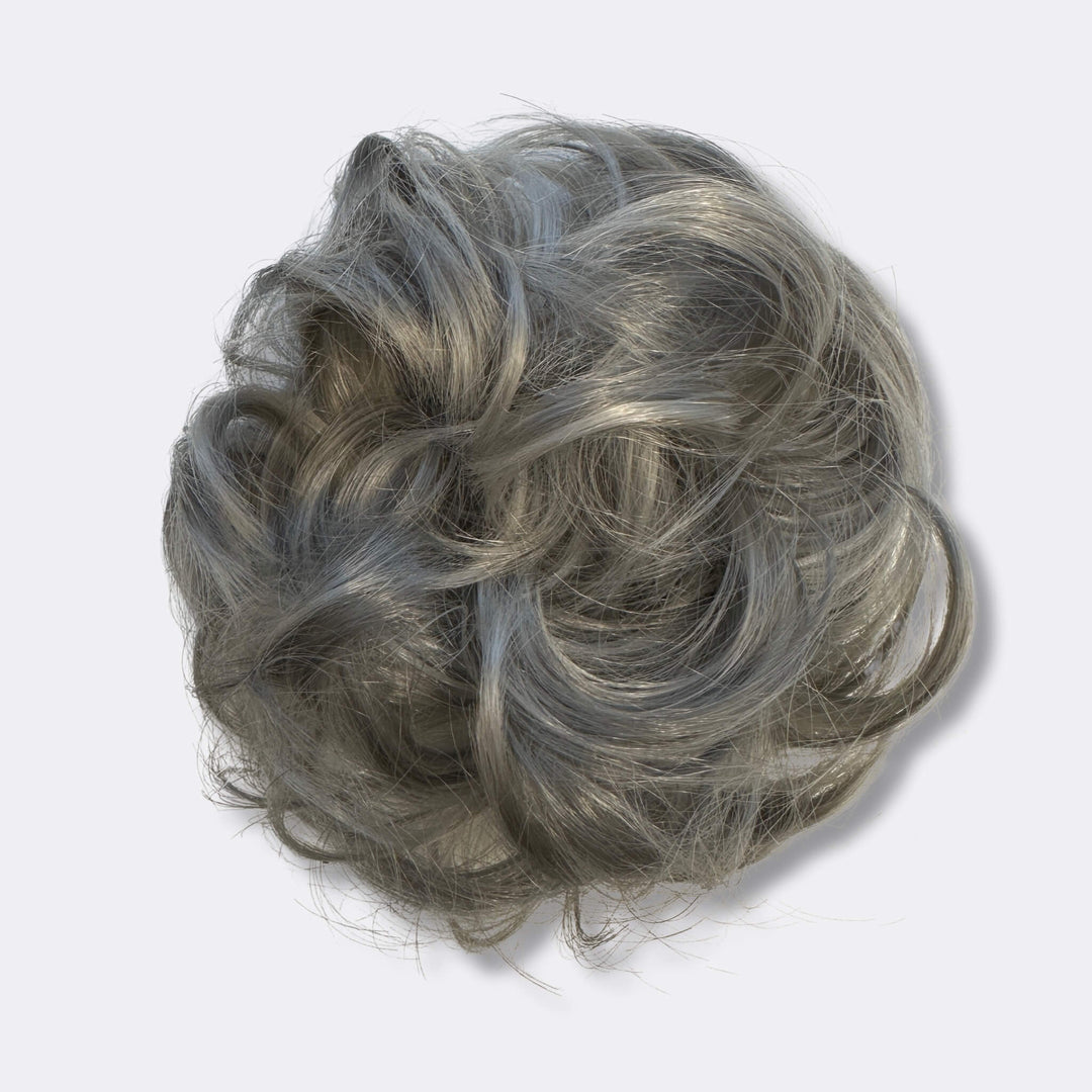 Haarverlängerung Scrunchie | Schnell | Einfach | Synthetisch | Weich-Grau-Mix-Luzern Mode