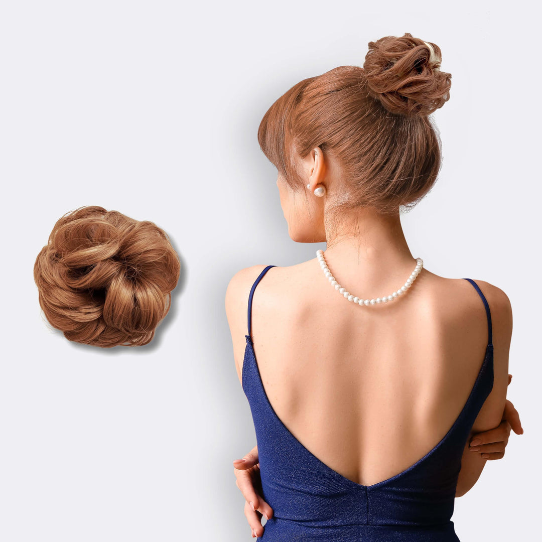 Haarverlängerung Scrunchie | Schnell | Einfach | Synthetisch | Weich-Koper-Luzern Mode