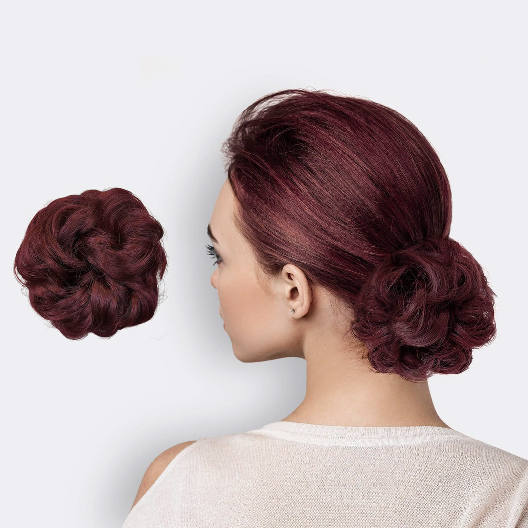 Haarverlängerung Scrunchie | Schnell | Einfach | Synthetisch | Weich-Rood-Luzern Mode