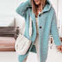 Damen Strickjacke mit Kapuze - Modische Herbstbekleidung-Blau-S-Luzern Mode