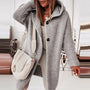 Damen Strickjacke mit Kapuze - Modische Herbstbekleidung-Grau-S-Luzern Mode