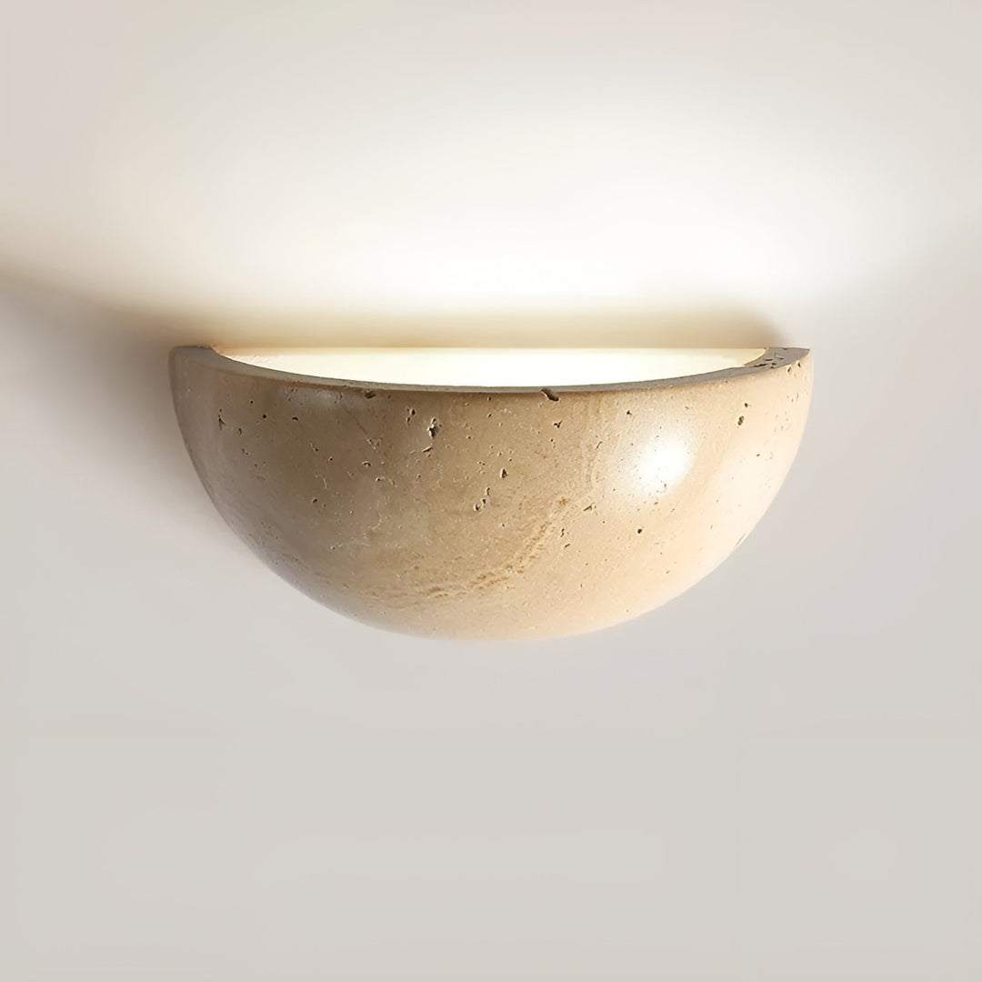 Wandleuchte | Halbrund Wabi-Sabi LED Warm Stilvoll Stein Langlebig Einzigartig-Luzern Mode