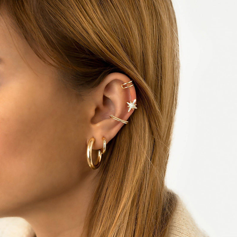 Ohrstecker | Halbrund Modern Stilvoll Minimalistisch Silber Gold-Luzern Mode