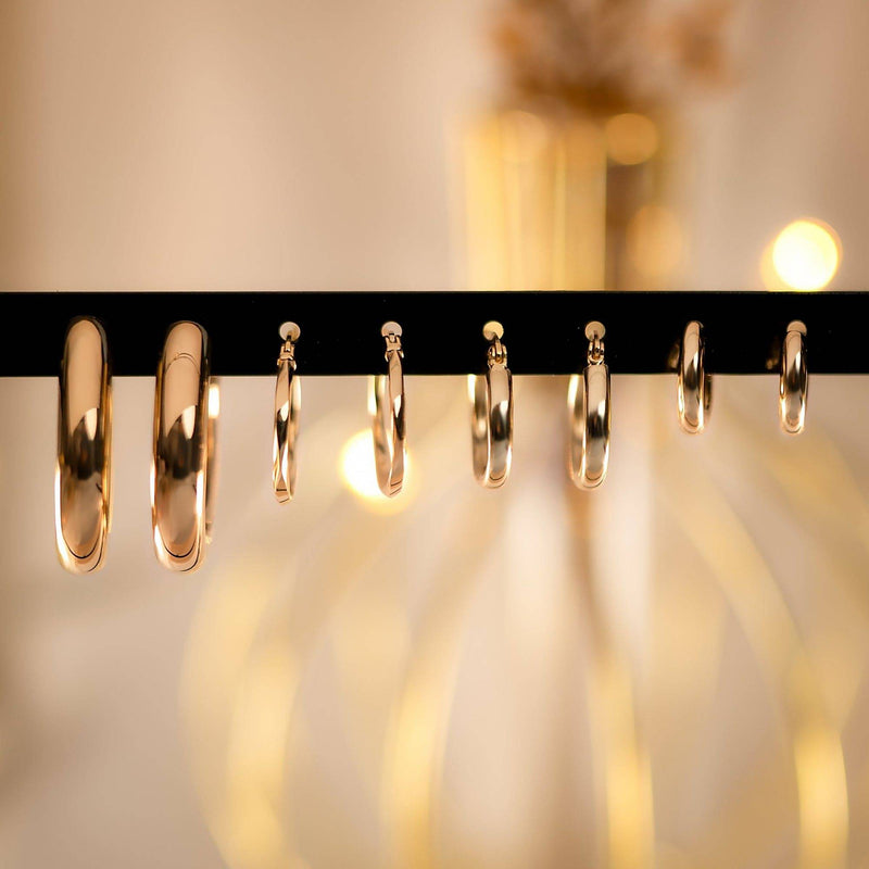 Ohrstecker | Halbrund Modern Stilvoll Minimalistisch Silber Gold-Luzern Mode