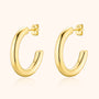 Ohrstecker | Halbrund Modern Stilvoll Minimalistisch Silber Gold-Gold-Luzern Mode