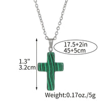 Halskette mit Kreuz | Natürliche Edelsteine | Silber | Stilvoll-Luzern Mode