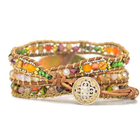 Edelstein-Wickelarmband | Natürlich Hamsa Stilvoll Handgefertigt Boho-Luzern Mode
