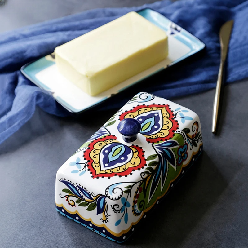 Butterdose | Farbenfroh Handbemalt Fröhlich Rechteckig Langlebig-Luzern Mode