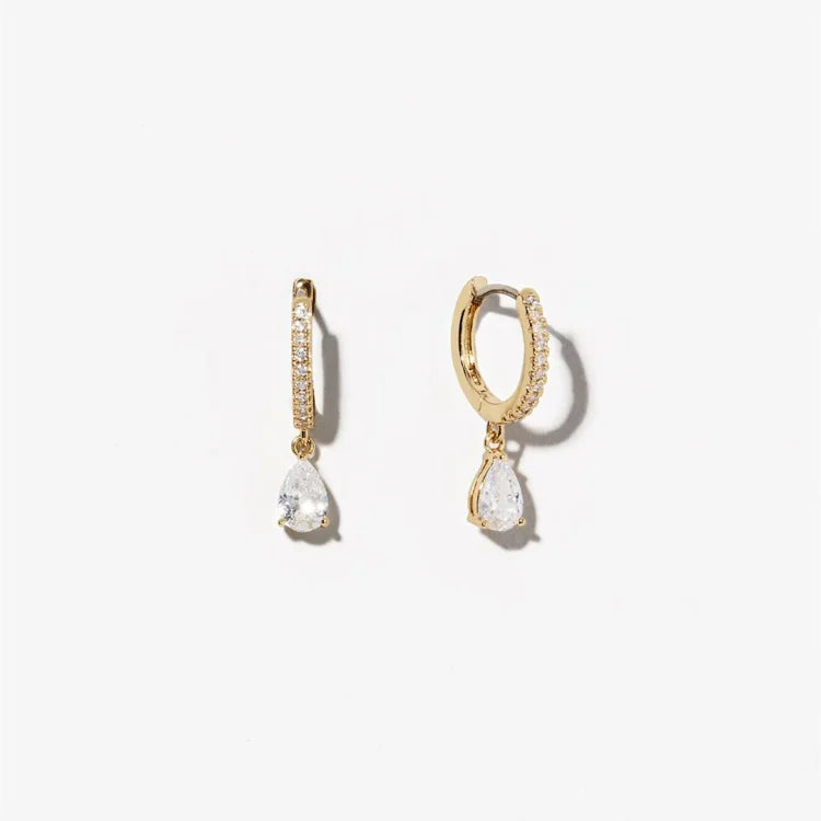 Goldene Ohrringe | Zirkonia Elegant Hänger Einzigartig Vielseitig Langlebig-Luzern Mode
