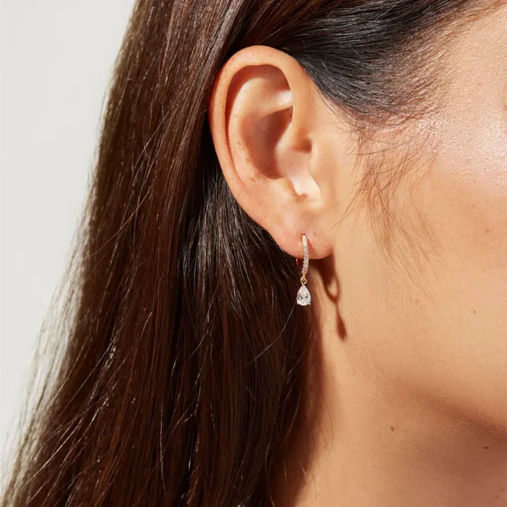 Goldene Ohrringe | Zirkonia Elegant Hänger Einzigartig Vielseitig Langlebig-Luzern Mode
