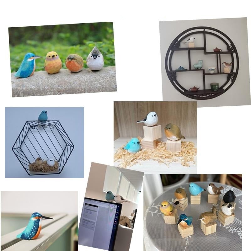 Vogelfigur | Handgefertigt Holz Langlebig Stilvoll Stimmungsvolles Design Einzigartig-Luzern Mode