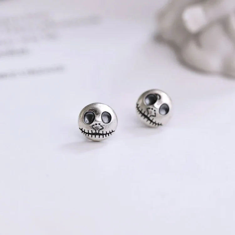 Ohrringe | Kürbis Schädel Silber Langlebig Einzigartig Halloween Auffällig-Luzern Mode