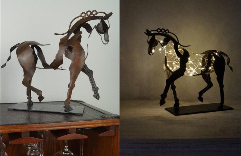 Pferdefigur | Dekorativ | Handgemacht | Metall | Massiv | Stark-Luzern Mode