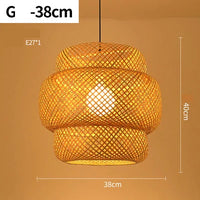 Rattan Hängelampe | Handgefertigt Langlebig Stilvoll Stimmungsvol Vielseitig-E - 38 cm-Luzern Mode
