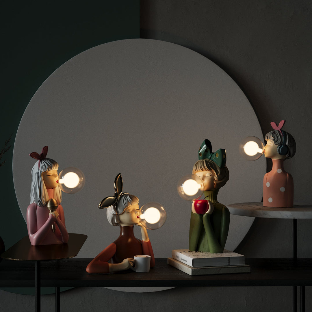 Handgefertigte Tischlampe | Kunstharz Stilvoll Einzigartig Vielseitig Atmosphärisch-Luzern Mode