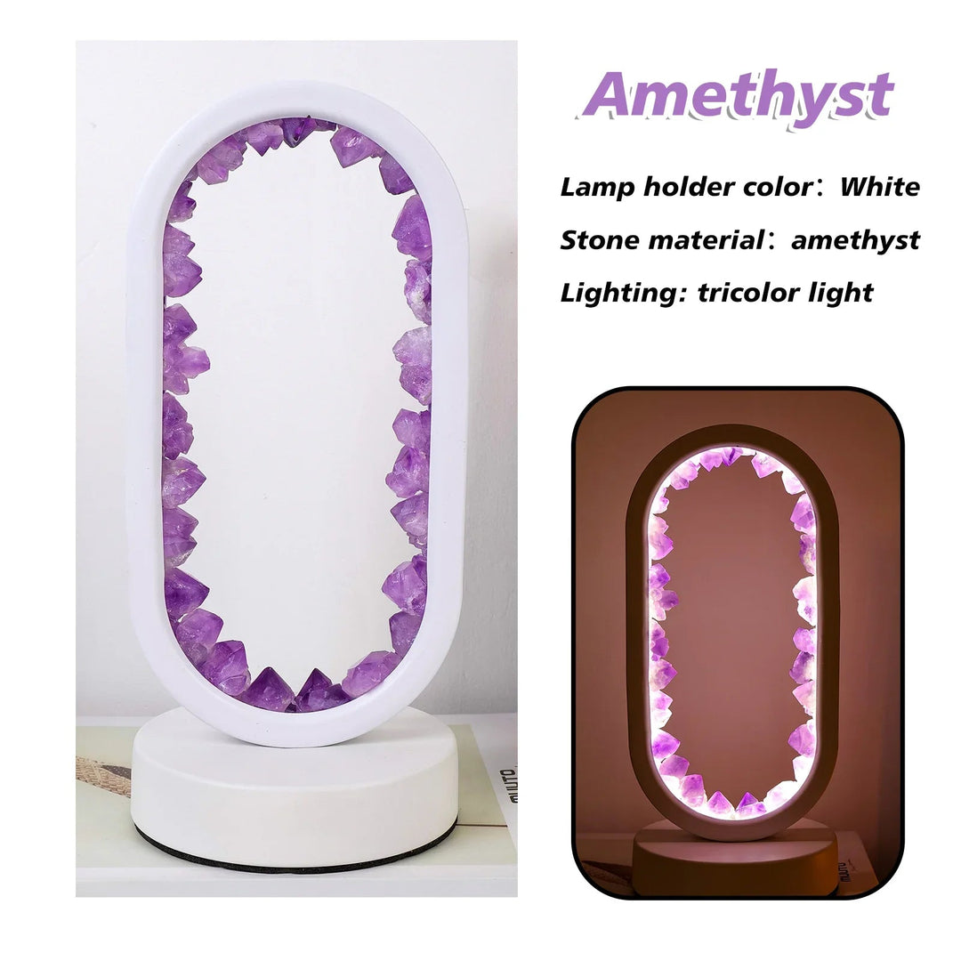 Amethystlampe | Handgemacht | Beruhigend | Stehend | Kompakt | E14-Luzern Mode