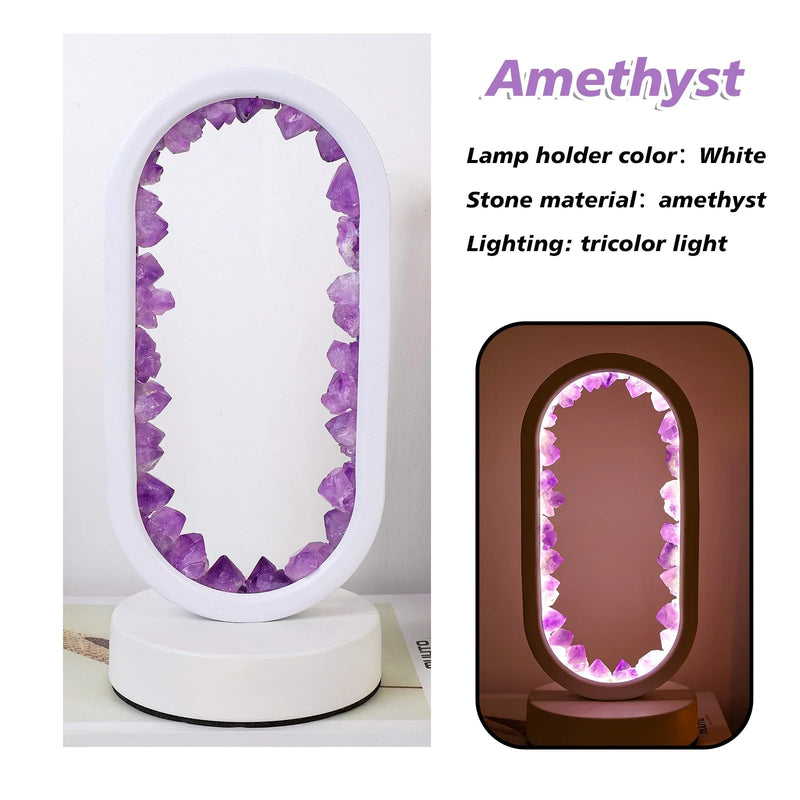 Amethystlampe | Handgemacht | Beruhigend | Stehend | Kompakt | E14-Luzern Mode