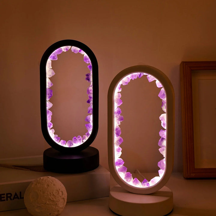 Amethystlampe | Handgemacht | Beruhigend | Stehend | Kompakt | E14-Luzern Mode