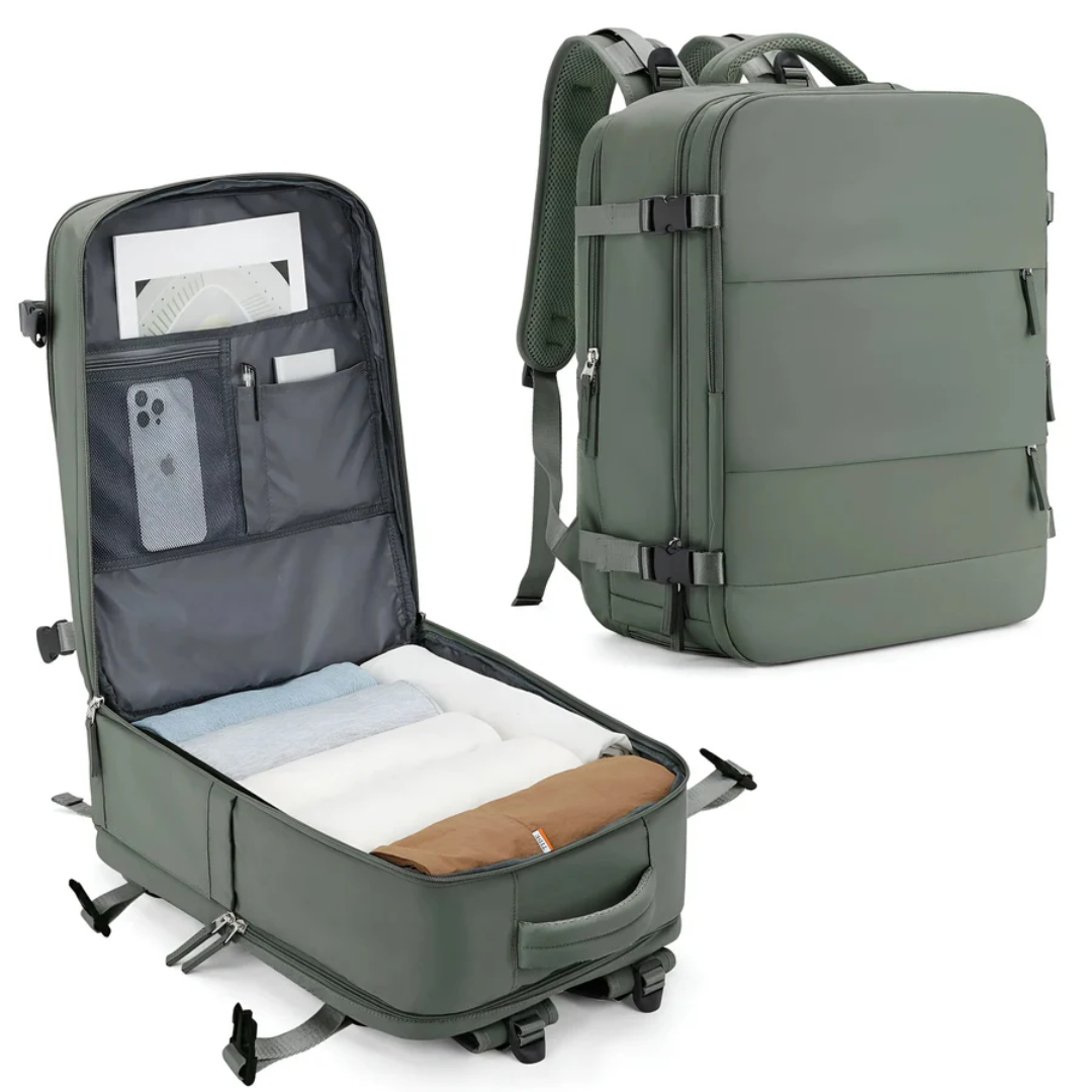 Reisetasche mit Laptopfach und USB-Anschluss für Reisen-Grün-Luzern Mode