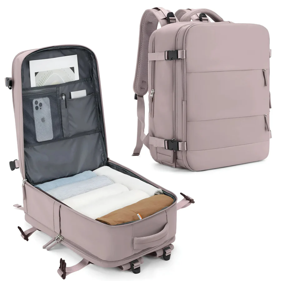 Reisetasche mit Laptopfach und USB-Anschluss für Reisen-Rosa-Luzern Mode