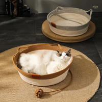 Katzenbett | Handgewebtes Seil, Langlebig, Komfortabel, Gemütlich, Baumwolle-Luzern Mode
