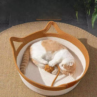 Katzenbett | Handgewebtes Seil, Langlebig, Komfortabel, Gemütlich, Baumwolle-Luzern Mode