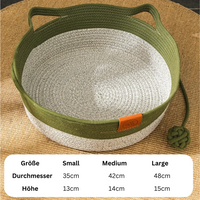 Katzenbett | Handgewebtes Seil, Langlebig, Komfortabel, Gemütlich, Baumwolle-Groen-S-Luzern Mode